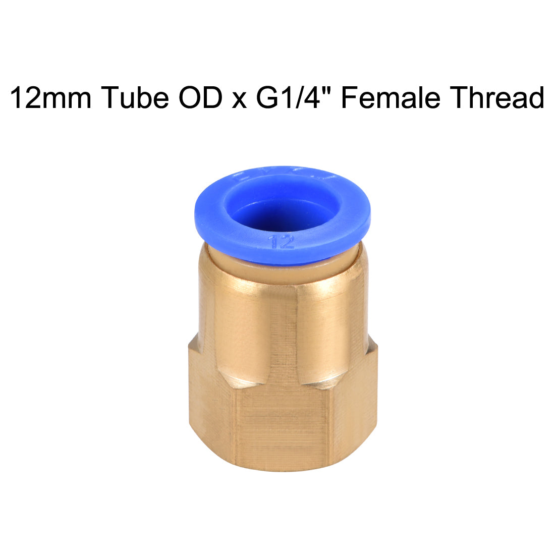 uxcell Uxcell Push to Connect Tube Fitting Adapter 12mm OD x G1/4" Female