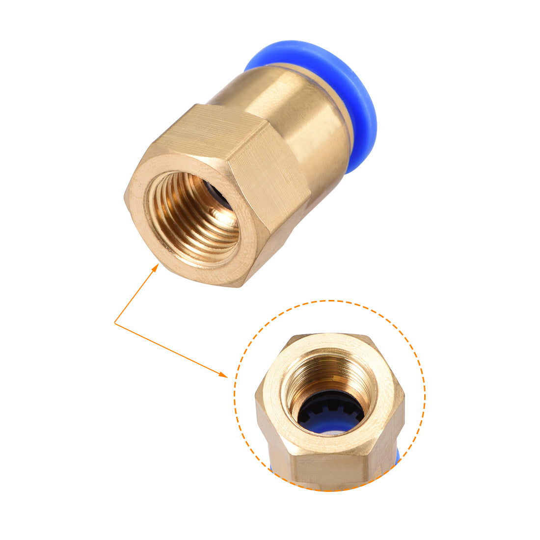 uxcell Uxcell Push to Connect Tube Fitting Adapter 12mm OD x G1/4" Female