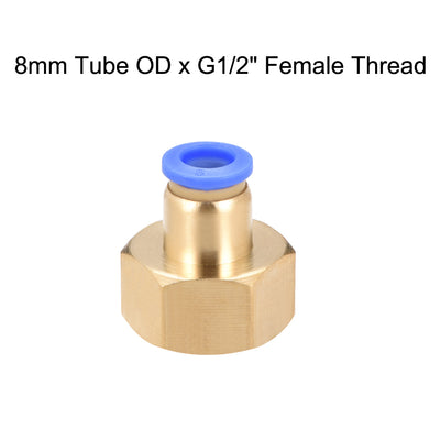 Harfington Uxcell Push to Connect Tube Fitting Adapter 8mm OD x G1/2" Female