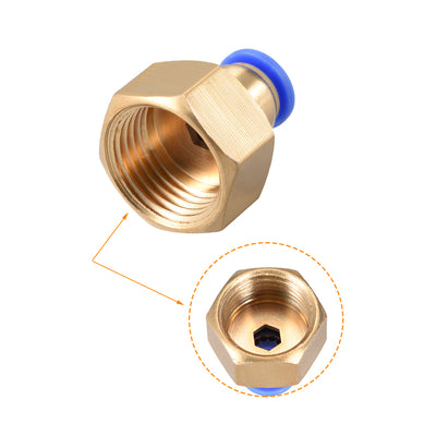 Harfington Uxcell Push to Connect Tube Fitting Adapter 8mm OD x G1/2" Female