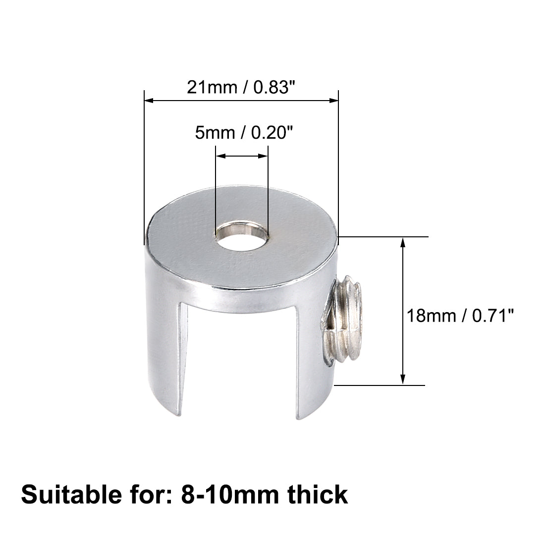 uxcell Uxcell Glass Shelf Support Zinc Alloy Clamp Clip Holder for 8mm-10mm Thick 8pcs