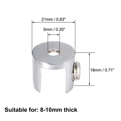 Harfington Uxcell Glass Shelf Support Zinc Alloy Clamp Clip Holder for 8mm-10mm Thick 8pcs