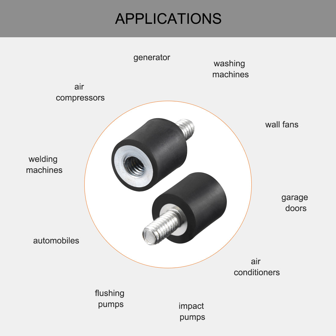 uxcell Uxcell Thread Male Female Rubber Mounts,Vibration Isolators 2pcs