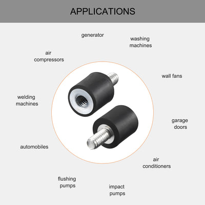 Harfington Uxcell Thread Male Female Rubber Mounts,Vibration Isolators 2pcs