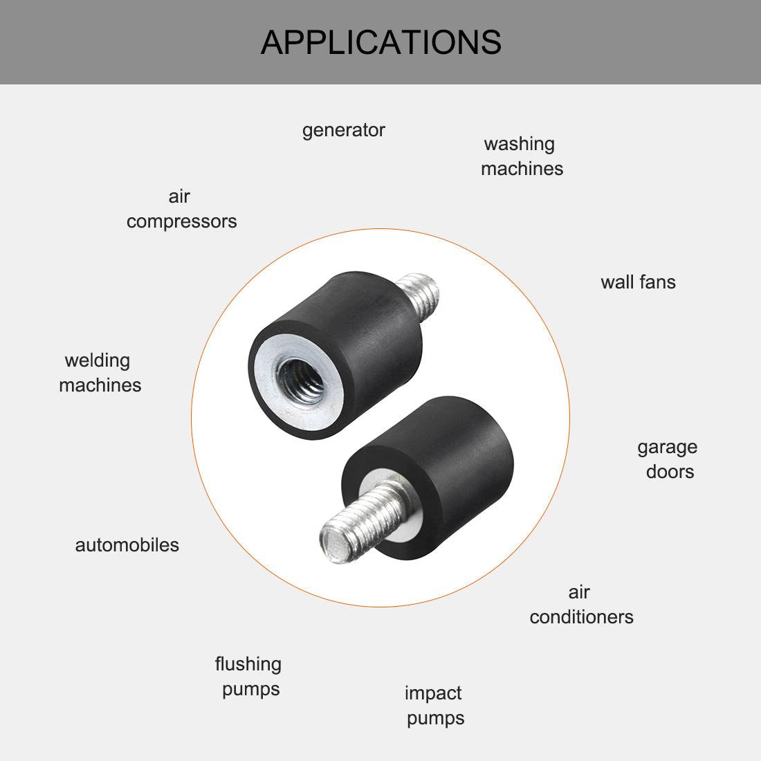 uxcell Uxcell Thread Male Female Rubber Mounts,Vibration Isolators 4pcs