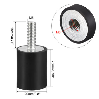 Harfington Uxcell Thread Male Female Rubber Mounts,Vibration Isolators pcs