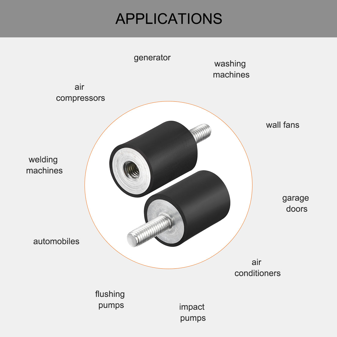 uxcell Uxcell Thread Male Female Rubber Mounts,Vibration Isolators pcs