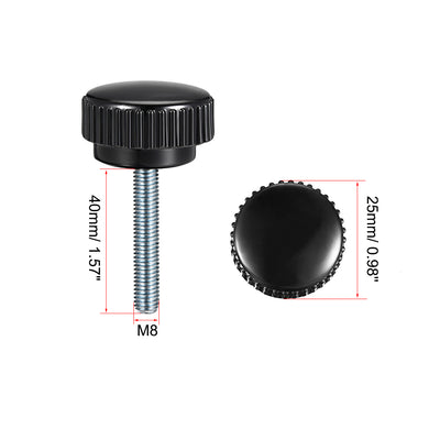 Harfington Uxcell Male Threaded Knurled Knob Grip Thumb Screw on Mechanical Round Head 10 Pack