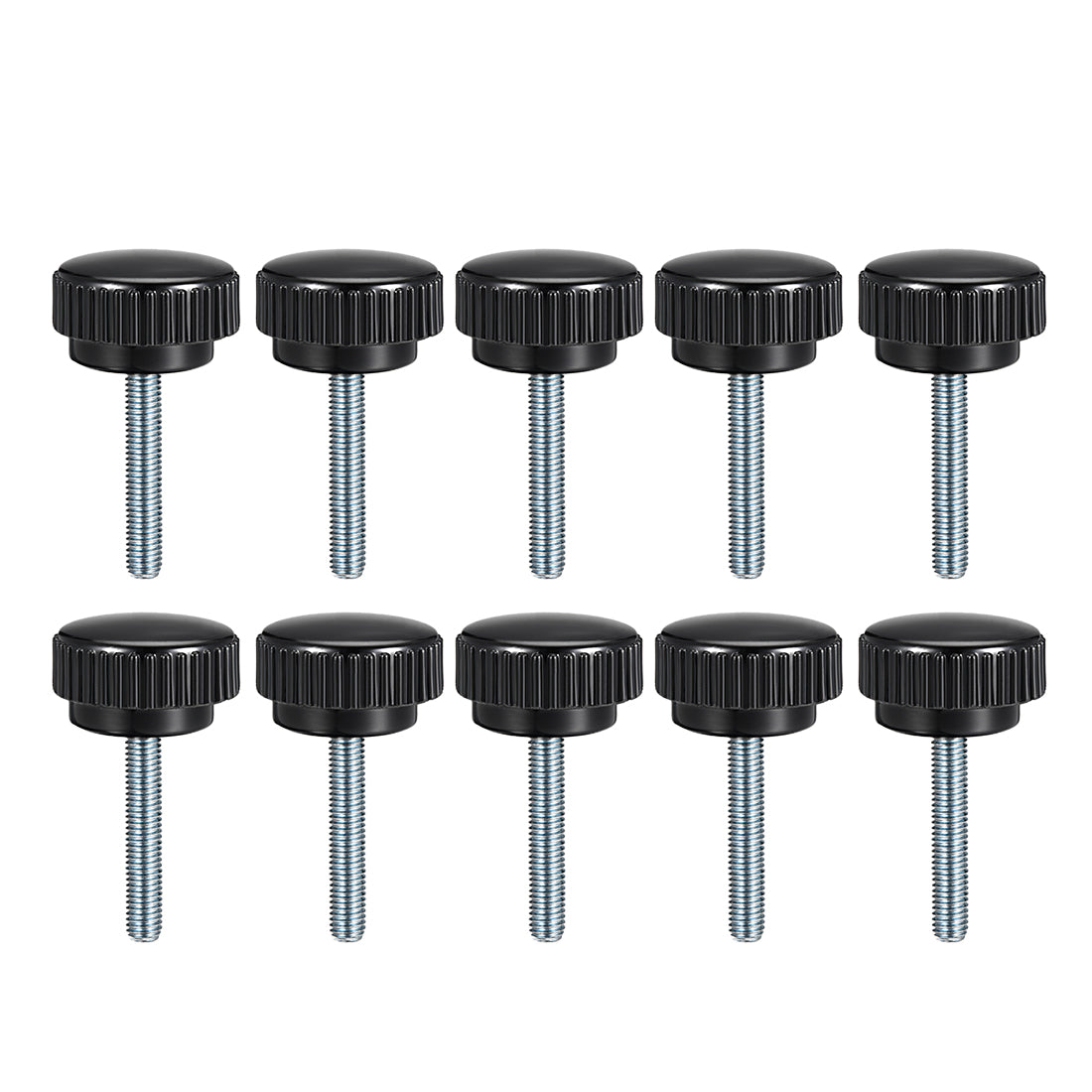 uxcell Uxcell Male Threaded Knurled Knob Grip Thumb Screw on Mechanical Round Head 10 Pack