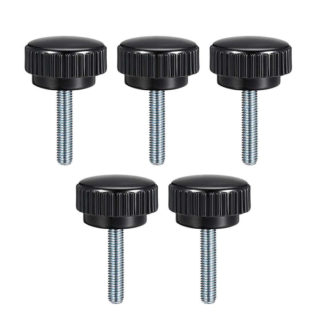 uxcell Uxcell M8 x 30mm Male Thread Knurled Clamping Knobs Grip Thumb Screw on Type  5 Pcs