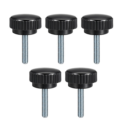 Harfington Uxcell M8 x 30mm Male Thread Knurled Clamping Knobs Grip Thumb Screw on Type  5 Pcs