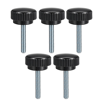 Harfington Uxcell M8 x 40mm Male Thread Knurled Clamping Knobs Grip Thumb Screw on Type  5 Pcs