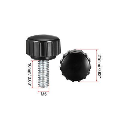 Harfington Uxcell M5 x 16mm Male Thread Knurled Clamping Knobs Grip Thumb Screw on Type 10 Pcs