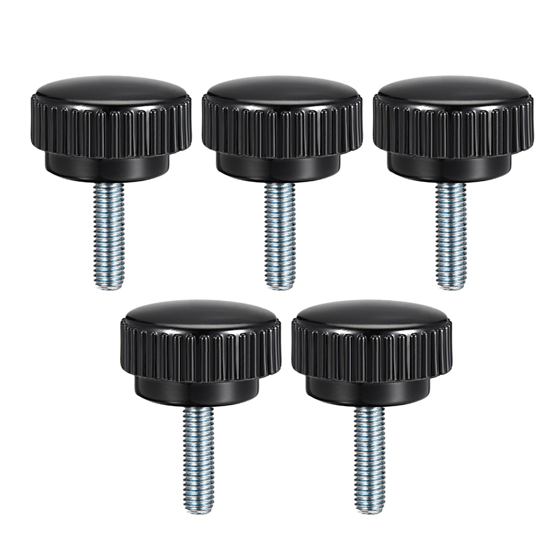 uxcell Uxcell M8 x 20mm Male Thread Knurled Clamping Knobs Grip Thumb Screw on Type 5Pcs