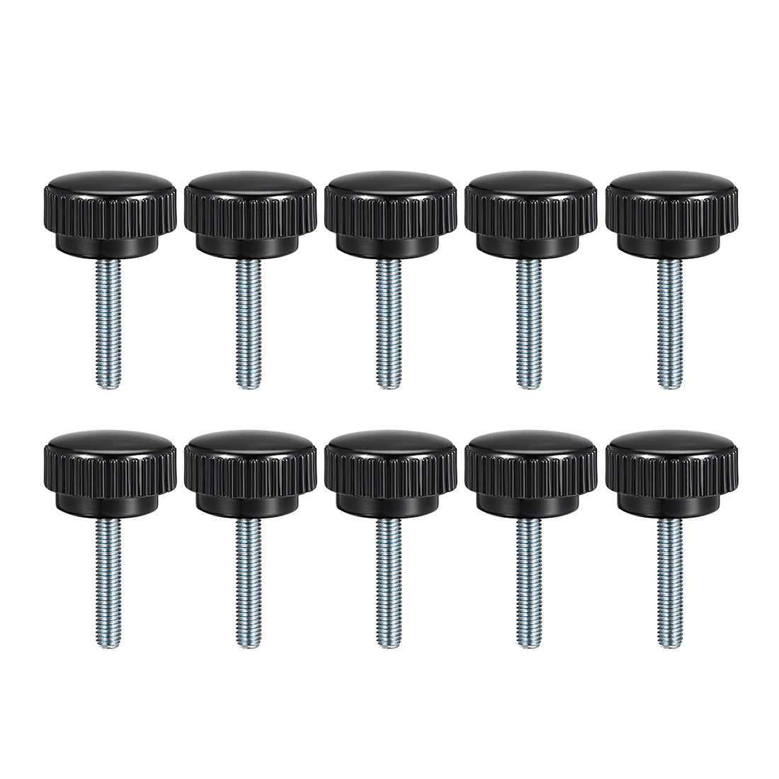 uxcell Uxcell M8 x 35mm Male Thread Knurled Clamping Knobs Grip Thumb Screw on Type 10 Pcs