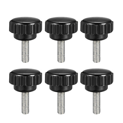 Harfington Uxcell 6pcs Knurled Clamping Knobs M5 x 16mm Zinc Plated Carbon Steel Thread 21mm Head