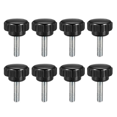 Harfington Uxcell 8pcs Knurled Clamping Knobs M5 x 16mm Zinc Plated Carbon Steel Thread 21mm Head