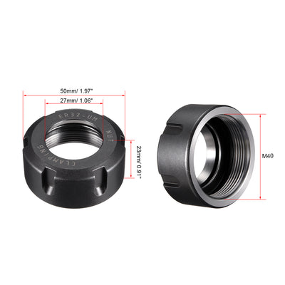 Harfington Uxcell Clamping ER32-UM Collet Clamping Nuts for CNC Milling Chuck Holder Lathe