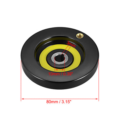 Harfington Uxcell Hand Wheel 80mm Diameter 10mm Hole Diameter for Milling Machine