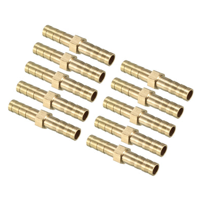 Harfington Uxcell 6mm Brass Barb Hose Fitting Straight Connector Coupler 10pcs