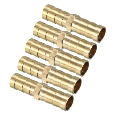 Harfington Uxcell 10mm Brass Barb Hose Fitting Straight Connector Coupler 5pcs