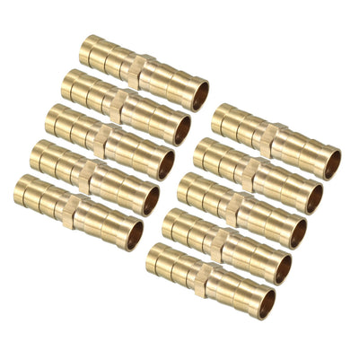 Harfington Uxcell 10mm Brass Barb Hose Fitting Straight Connector Coupler 10pcs