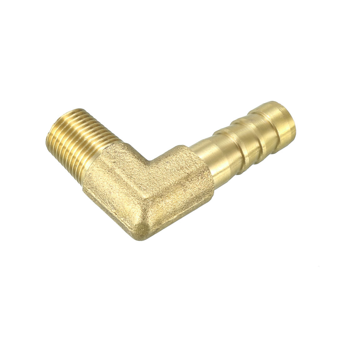 uxcell Uxcell Brass Barb Hose Fitting 90 Degree Elbow 8mm Barbed x 1/8 PT Male Connector