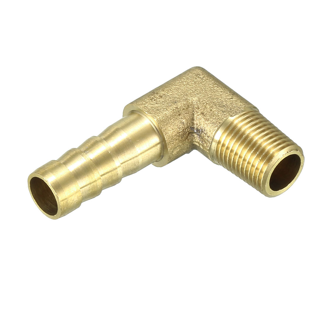 uxcell Uxcell Brass Barb Hose Fitting 90 Degree Elbow 8mm Barbed x 1/8 PT Male Connector