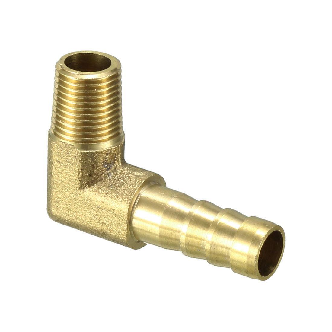 uxcell Uxcell Brass Barb Hose Fitting 90 Degree Elbow 8mm Barbed x 1/8 PT Male Connector