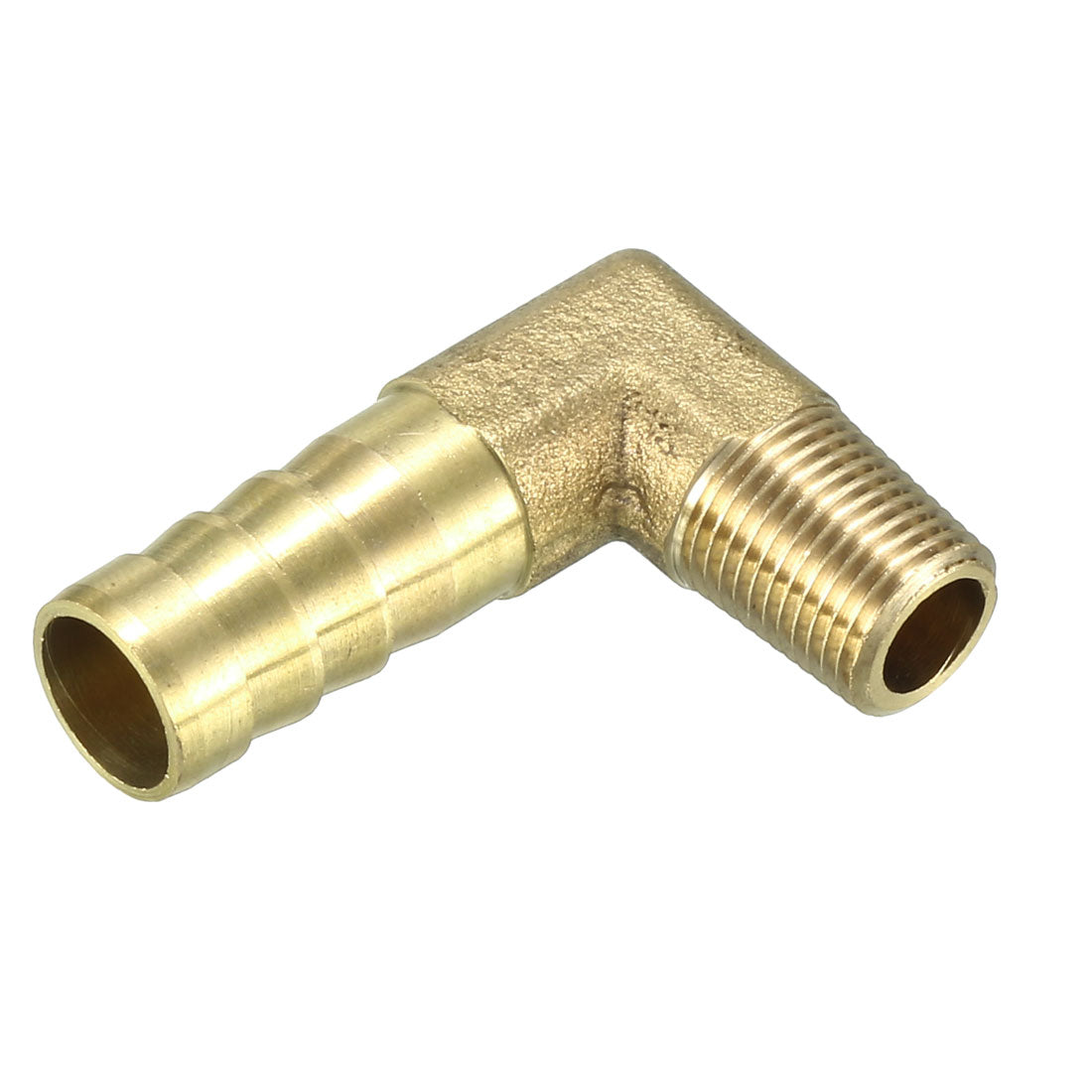 uxcell Uxcell Brass Barb Hose Fitting 90 Degree Elbow 10mm Barbed x 1/8 PT Male Connector