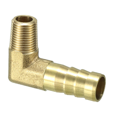 Harfington Uxcell Brass Barb Hose Fitting 90 Degree Elbow 10mm Barbed x 1/8 PT Male Connector