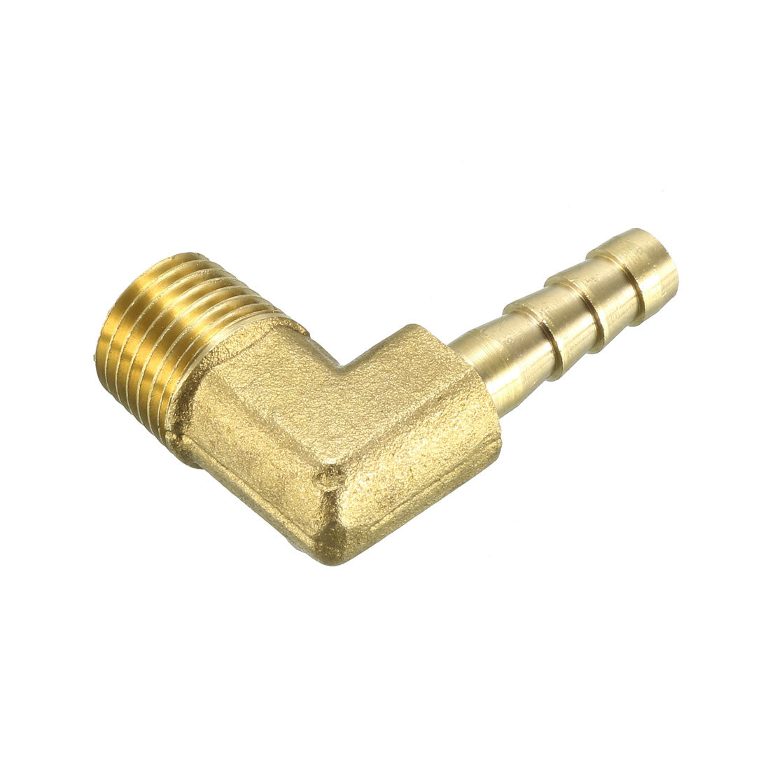 uxcell Uxcell Brass Barb Hose Fitting 90 Degree Elbow 6mm Barbed x 1/4 PT Male Connector 5pcs