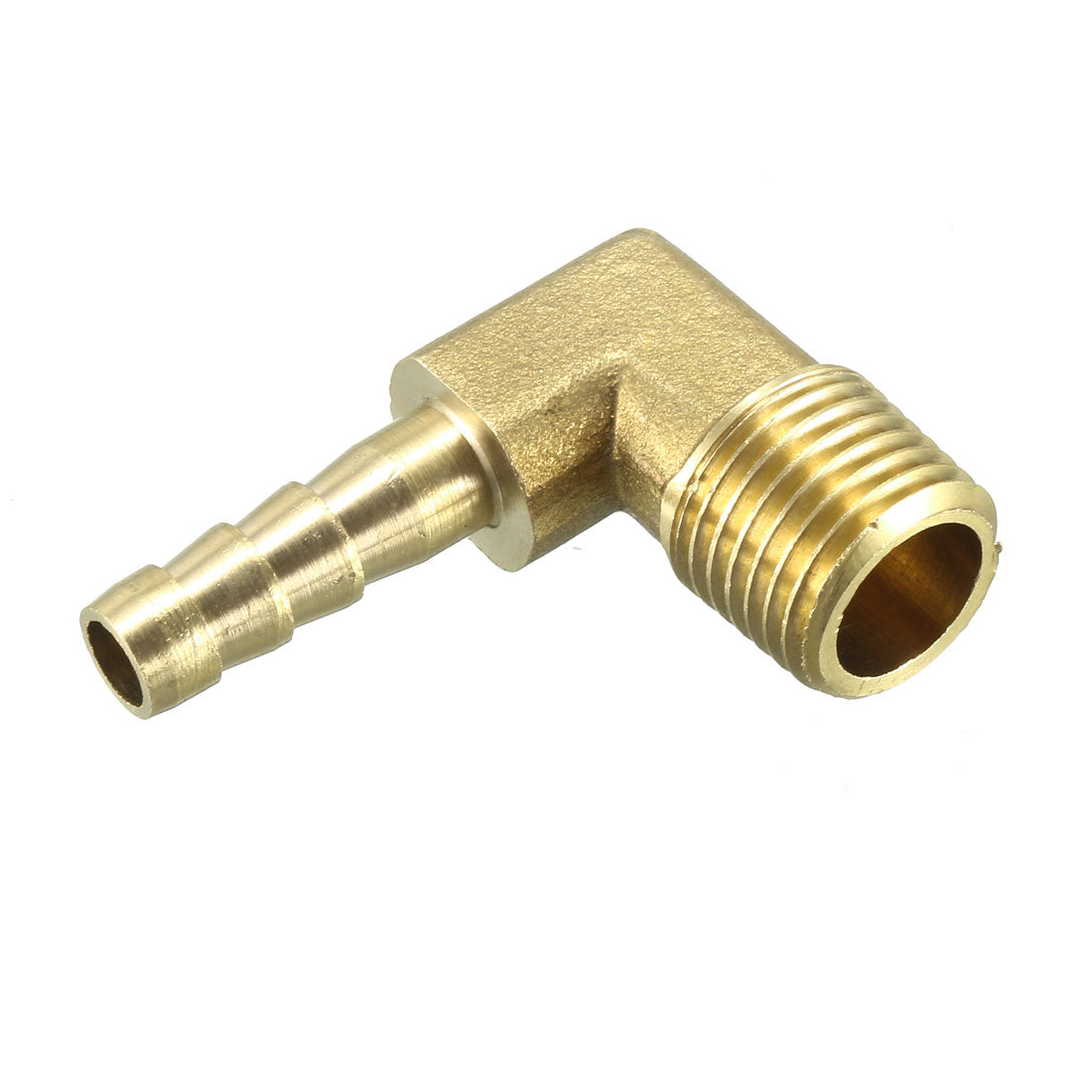 uxcell Uxcell Brass Barb Hose Fitting 90 Degree Elbow 6mm Barbed x 1/4 PT Male Connector 5pcs