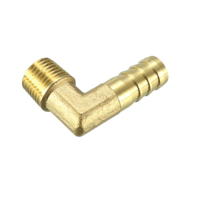 Harfington Uxcell Brass Barb Hose Fitting 90 Degree Elbow 10mm Barbed x 1/4 PT Male Connector