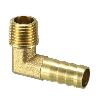 Harfington Uxcell Brass Barb Hose Fitting 90 Degree Elbow 10mm Barbed x 1/4 PT Male Connector