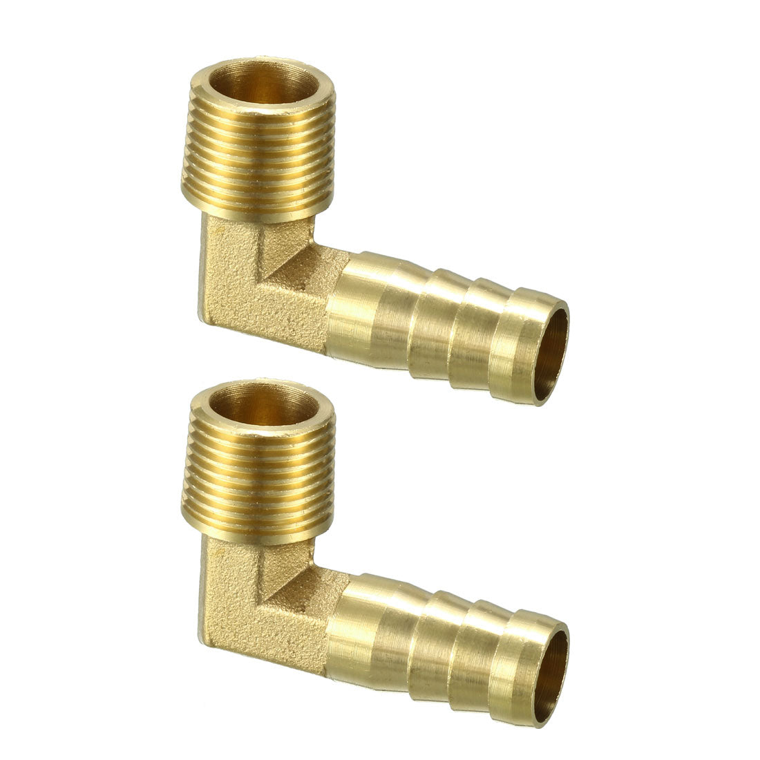 uxcell Uxcell Brass Barb Hose Fitting 90 Degree Elbow 12mm Barbed x 3/8 PT Male Connector 2pcs