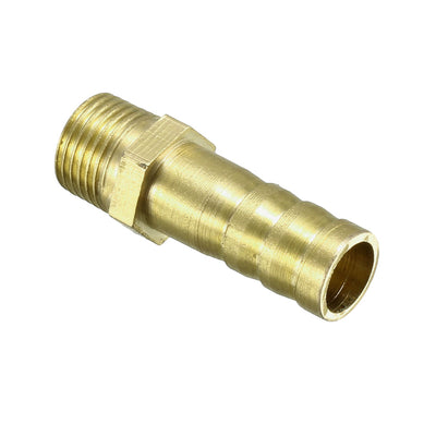 Harfington Uxcell Brass Barb Hose Fitting Connector Adapter 8mm Barbed x 1/8 PT Male Pipe 5pcs