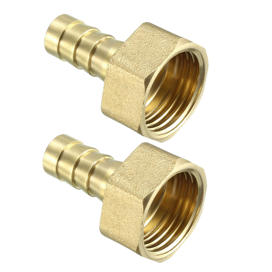 uxcell Uxcell Brass Barb Hose Fitting Connector Adapter 10mm Barbed x 1/2 PT Female Pipe 2pcs