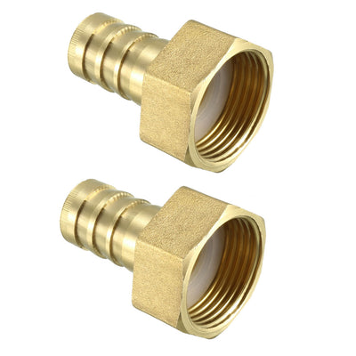 Harfington Uxcell Brass Barb Hose Fitting Connector Adapter 16mm Barbed x 3/4 PT Female Pipe 2pcs