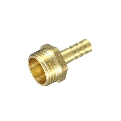 Harfington Uxcell Brass Barb Hose Fitting Connector Adapter 8.5mm Barbed x G1/2 Male Pipe 5pcs