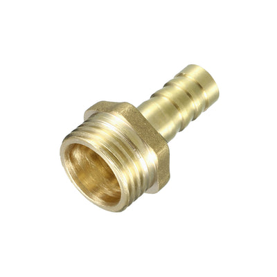 Harfington Uxcell Brass Barb Hose Fitting Connector Adapter 10mm Barbed x 1/2 PT Male Pipe 5pcs