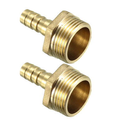 Harfington Uxcell Brass Barb Hose Fitting Connector Adapter 12mm Barbed x 3/4 BSP Male Pipe 2pcs