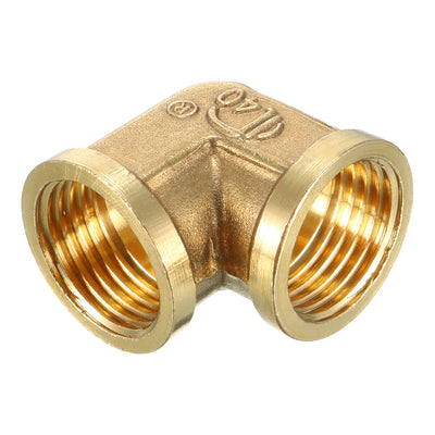 Harfington Uxcell Brass Elbow Pipe Fitting 90 Degree 1/2 PT Female x 1/2 PT Female Coupling