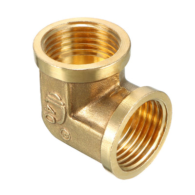 Harfington Uxcell Brass Elbow Pipe Fitting 90 Degree 1/2 PT Female x 1/2 PT Female Coupling