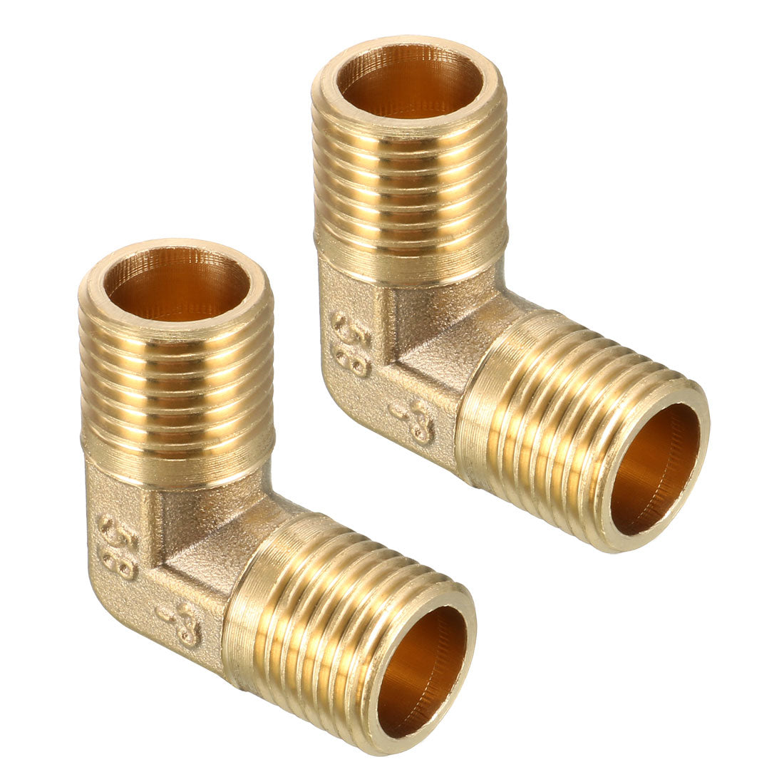 uxcell Uxcell Brass Elbow Pipe Fitting 90 Degree G1/4 Male x G1/4 Male Connector 2pcs