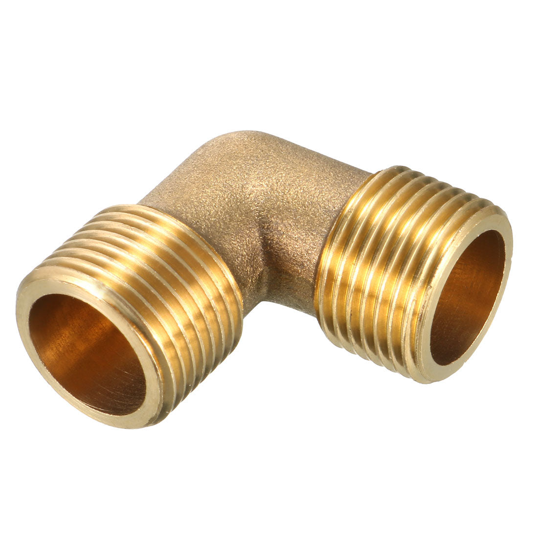 uxcell Uxcell Brass Elbow Pipe Fitting 90 Degree 3/8 PT Male x 3/8 PT Male Connector