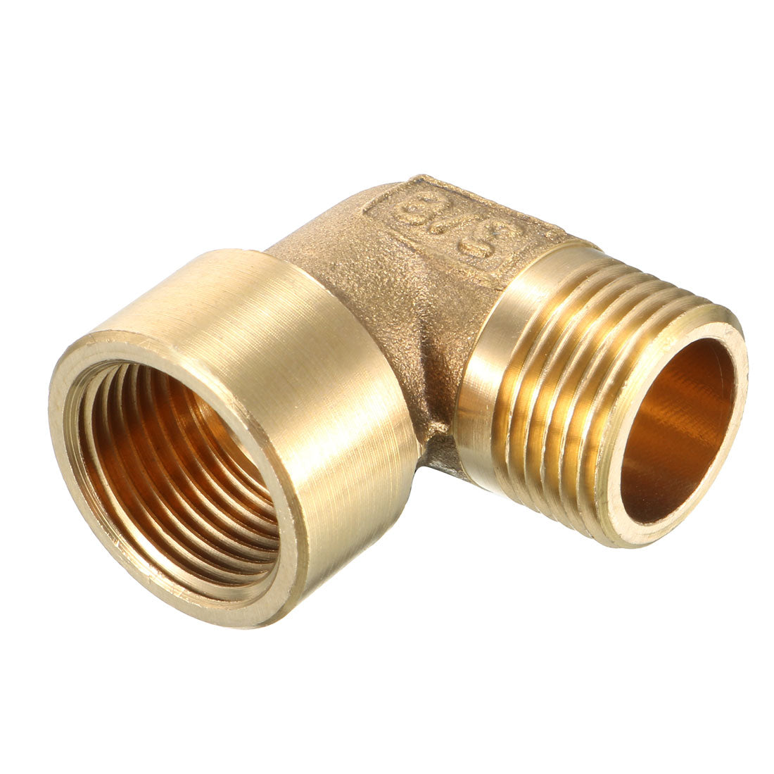 uxcell Uxcell Brass Elbow Pipe Fitting 90 Degree 3/8 BSP Male x 3/8 PT Female Coupler 2pcs