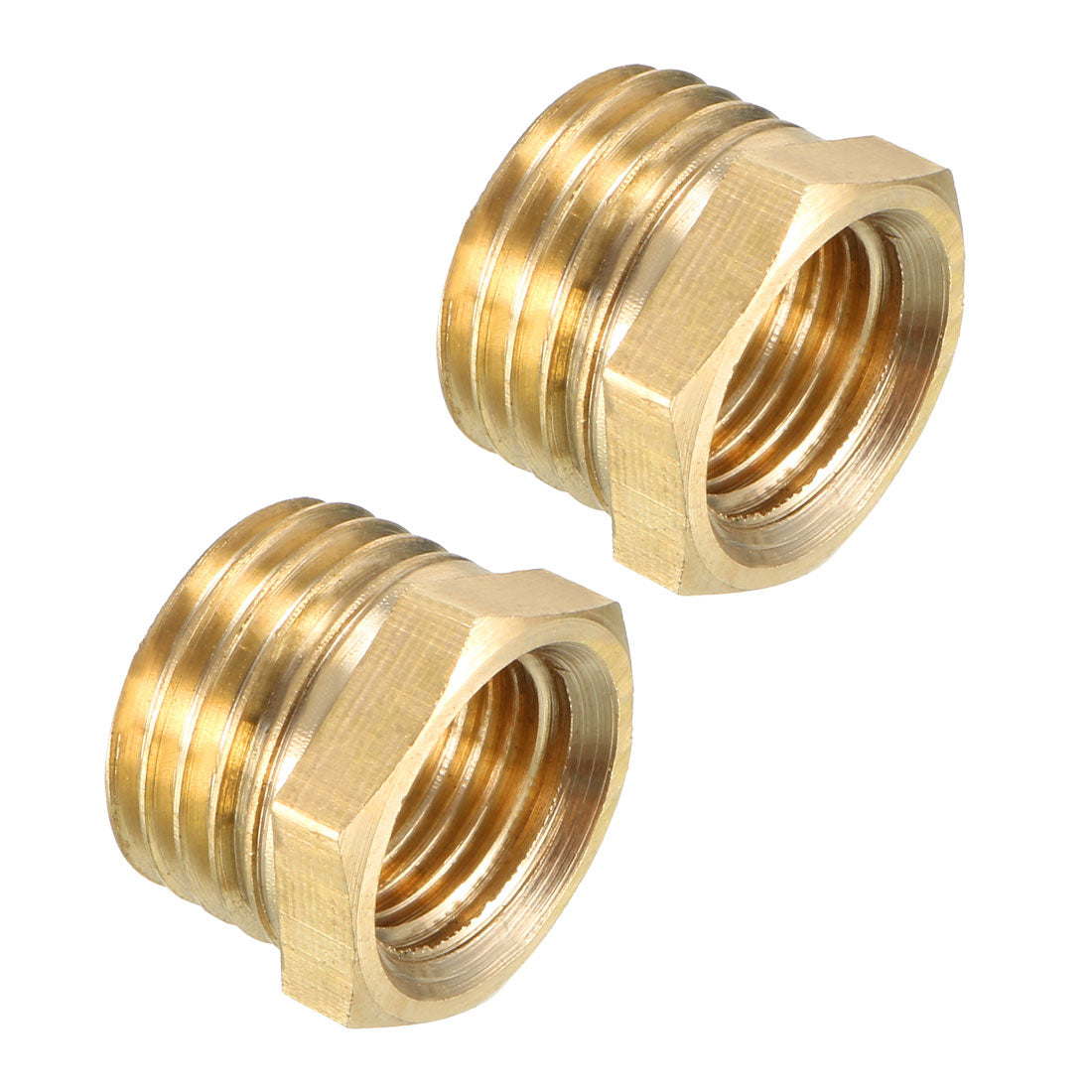 uxcell Uxcell Brass Threaded Pipe Fitting G1/4 Male x 1/8 PT Female Hex Bushing Adapter 2pcs