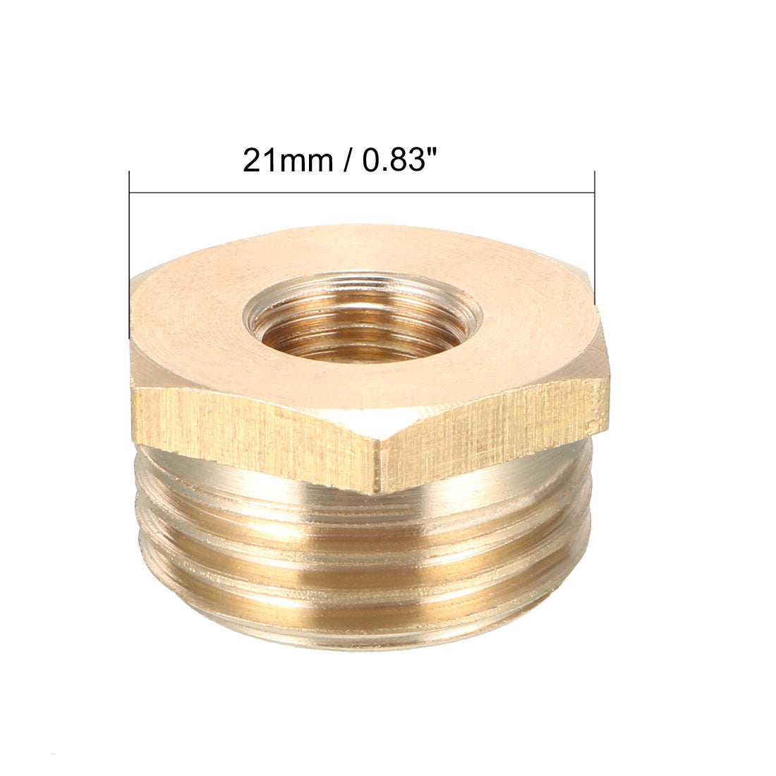 uxcell Uxcell Brass Threaded Pipe Fitting 1/2 PT Male x 1/8 PT Female Hex Bushing Adapter 3pcs