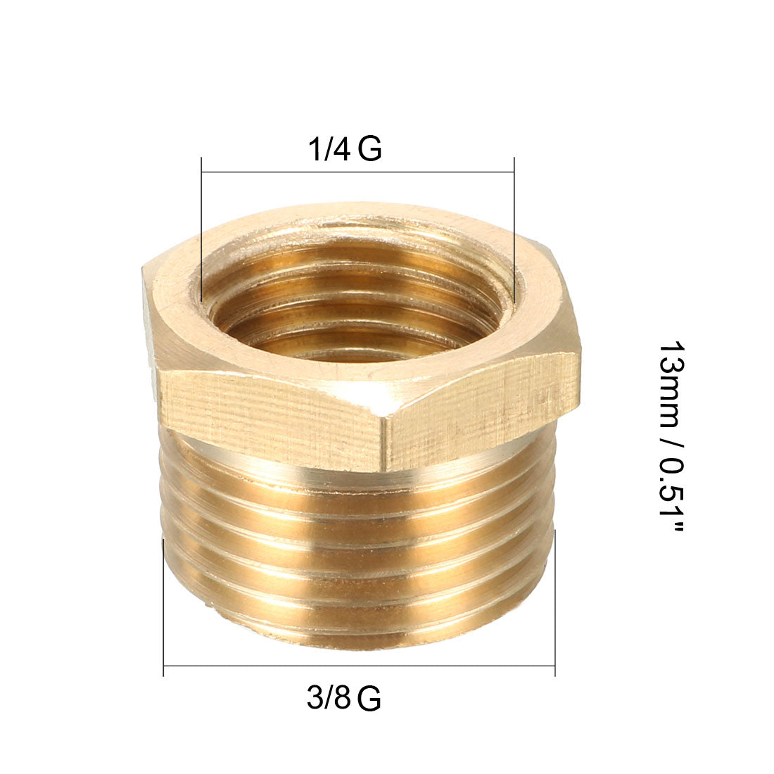 uxcell Uxcell 2 Stk.Gewinde Rohr Montage 3/8 PT Außenx1/4 PT Innen Buchse Adapter Messing de